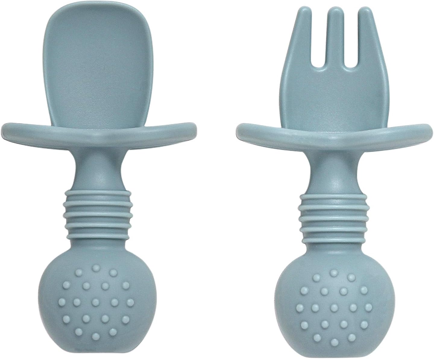 Baby Spoons and Forks Feeding Set, 6 Pack Silicone First Stage Self Feeding Toddler Utensils, BPA