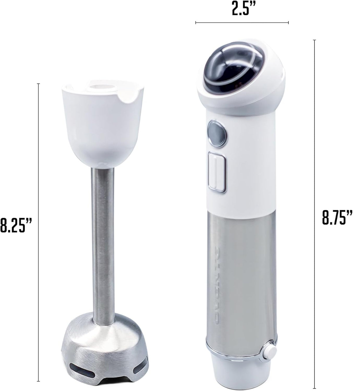 OVENTE Cordless Immersion Hand Blender, 300W Rechargeable Handheld Portable Stick Mixer with Speed