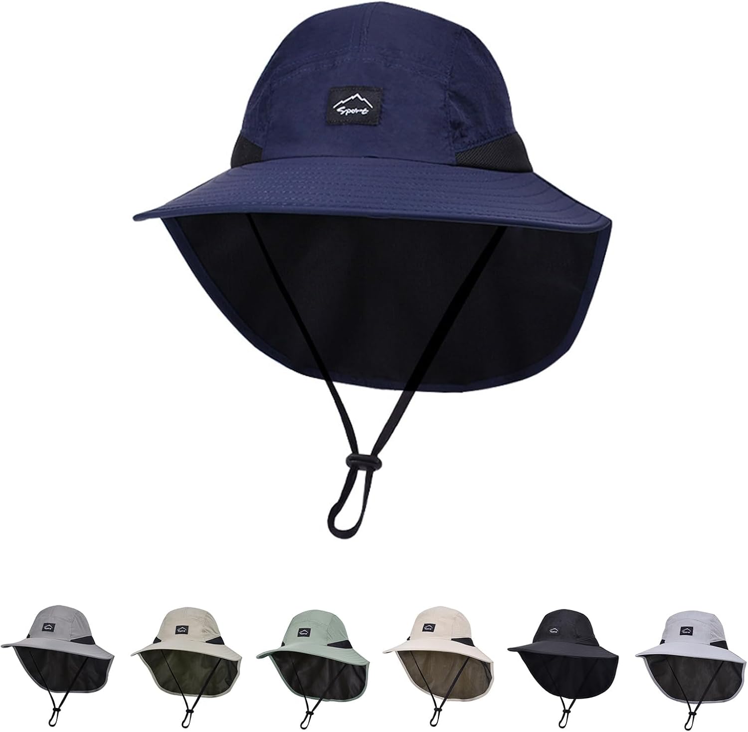 Outdoor Kids Sun Hat with Neck Flap UPF 50+ Quick Dry Beach Hats for Baby Boys Girls Age 2-12 Years