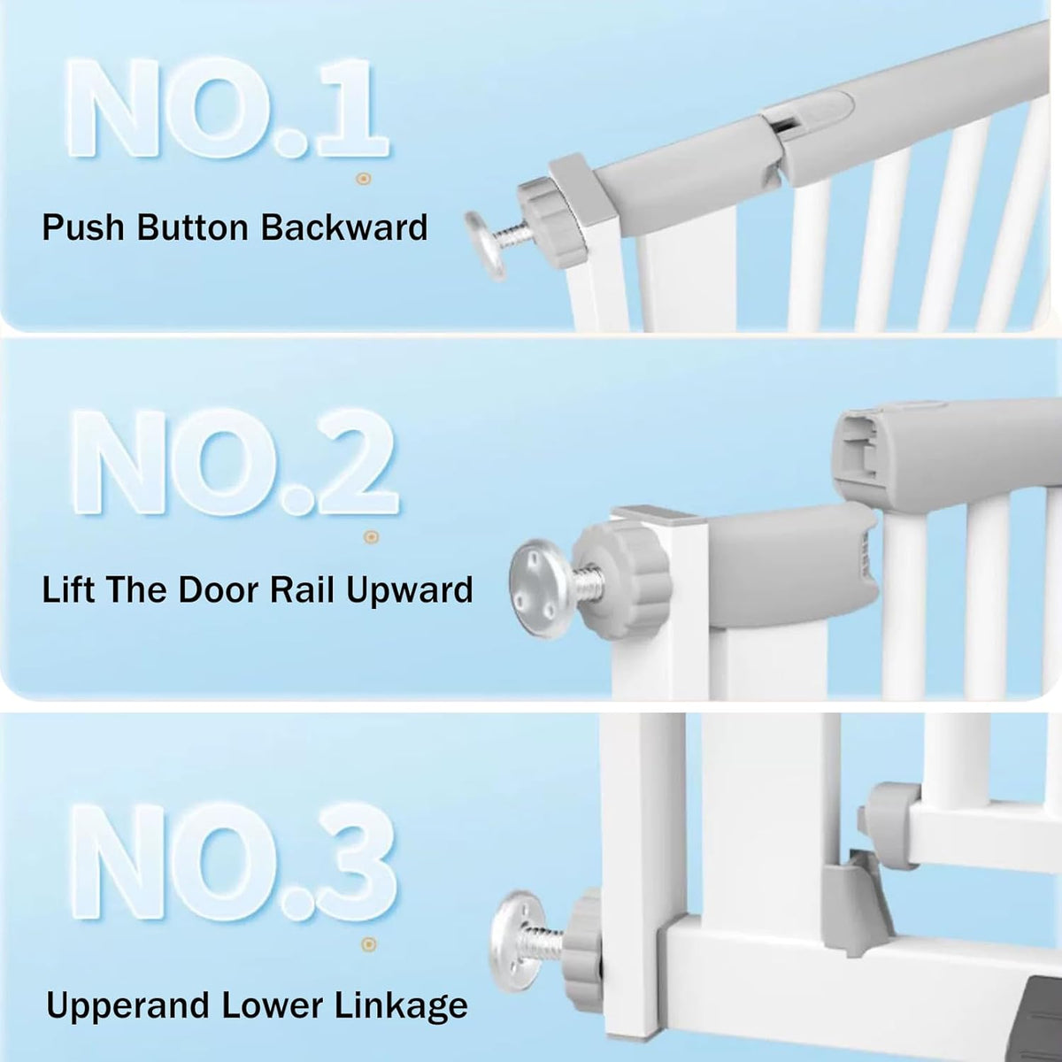 51 Inch Extra Tall Baby Gate Auto Close Cat Gate Adjustable 29.92"-43" Wide Pressure Mounted Pet