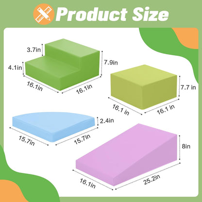 6-Piece Foam Climbing Blocks for Toddlers: Baby Foam Climbing Gym PU Leather Colorful Indoor Toy
