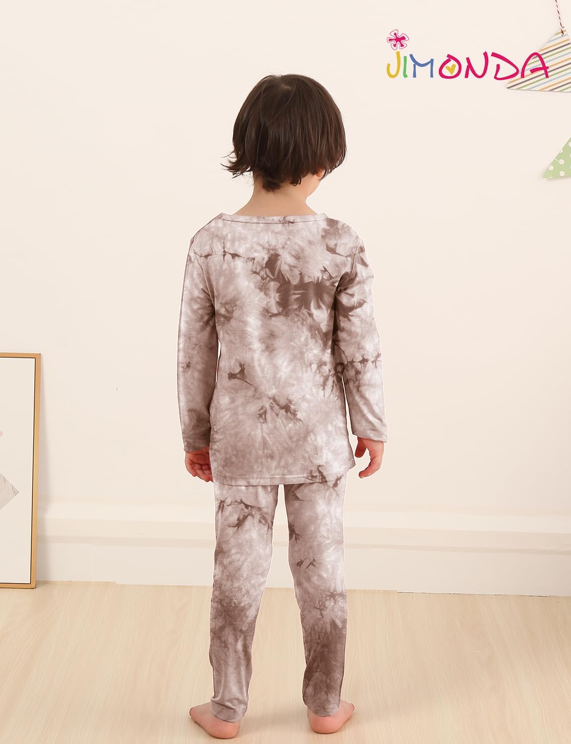 Jimonda Kids Soft Rayon From Bamboo Sleepwear Long Sleeve Boys Girls Pajama Outdoor 2-Piece