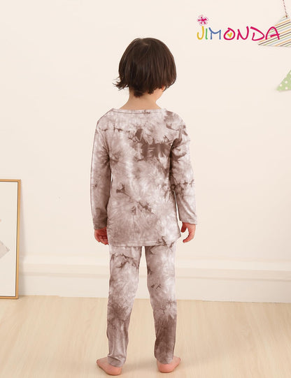 Jimonda Kids Soft Rayon From Bamboo Sleepwear Long Sleeve Boys Girls Pajama Outdoor 2-Piece