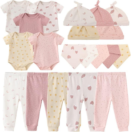 Kiddiezoom Newborn Baby Girl Boy Clothes Baby Outfits Pants Bodysuits Gifts Set Layette Set 0-3