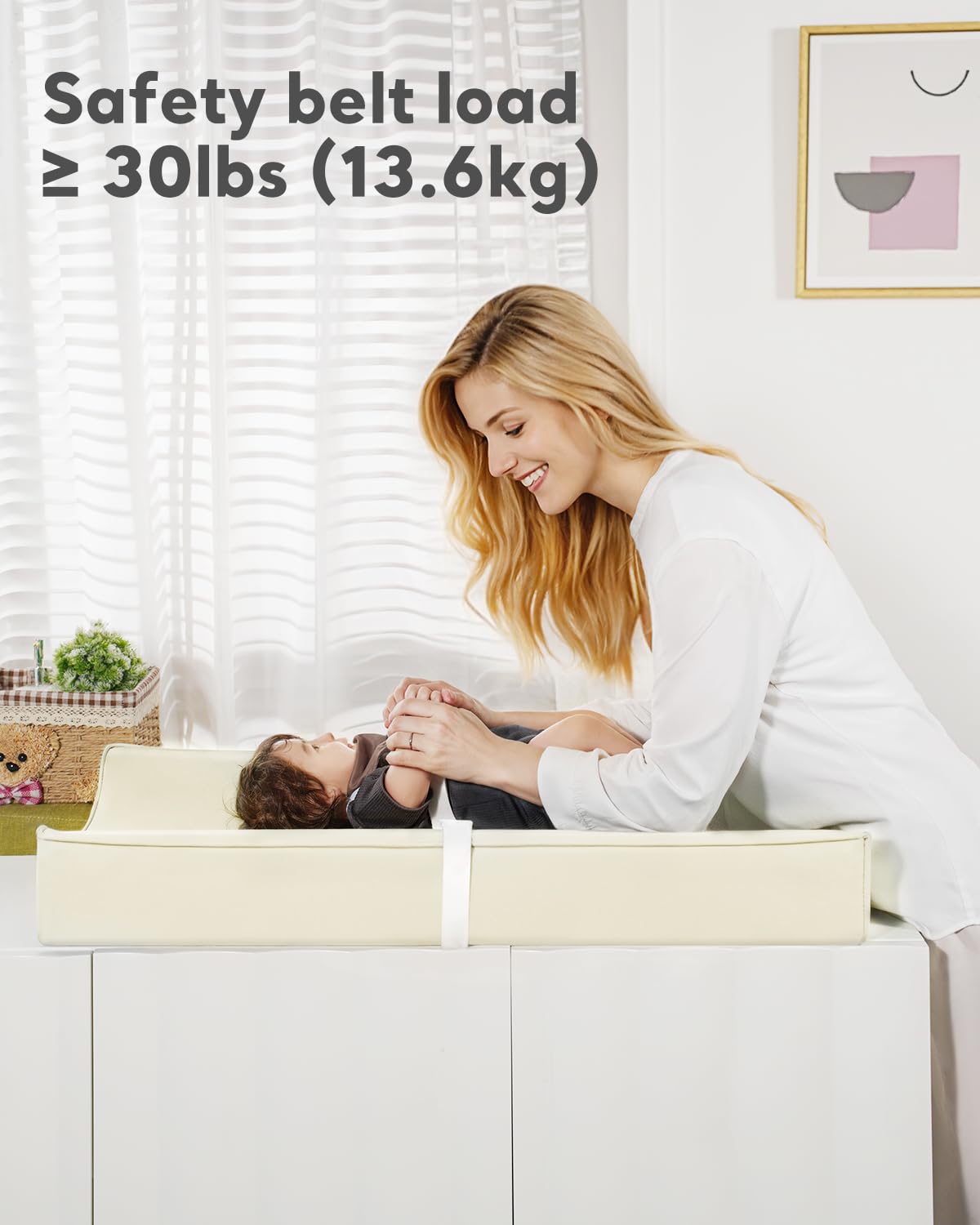 Vegan Leather Waterproof Baby Changing Pad - Wipeable, Extra Thick & Portable & Non-Slip Diaper Mat