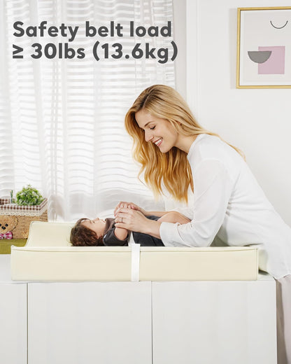Vegan Leather Waterproof Baby Changing Pad - Wipeable, Extra Thick & Portable & Non-Slip Diaper Mat