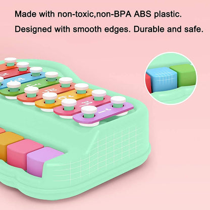 Oprala 2 in 1 Baby Piano Xylophone for Toddlers 1-3 Years Old, 8 Multicolored Key Keyboard Baby