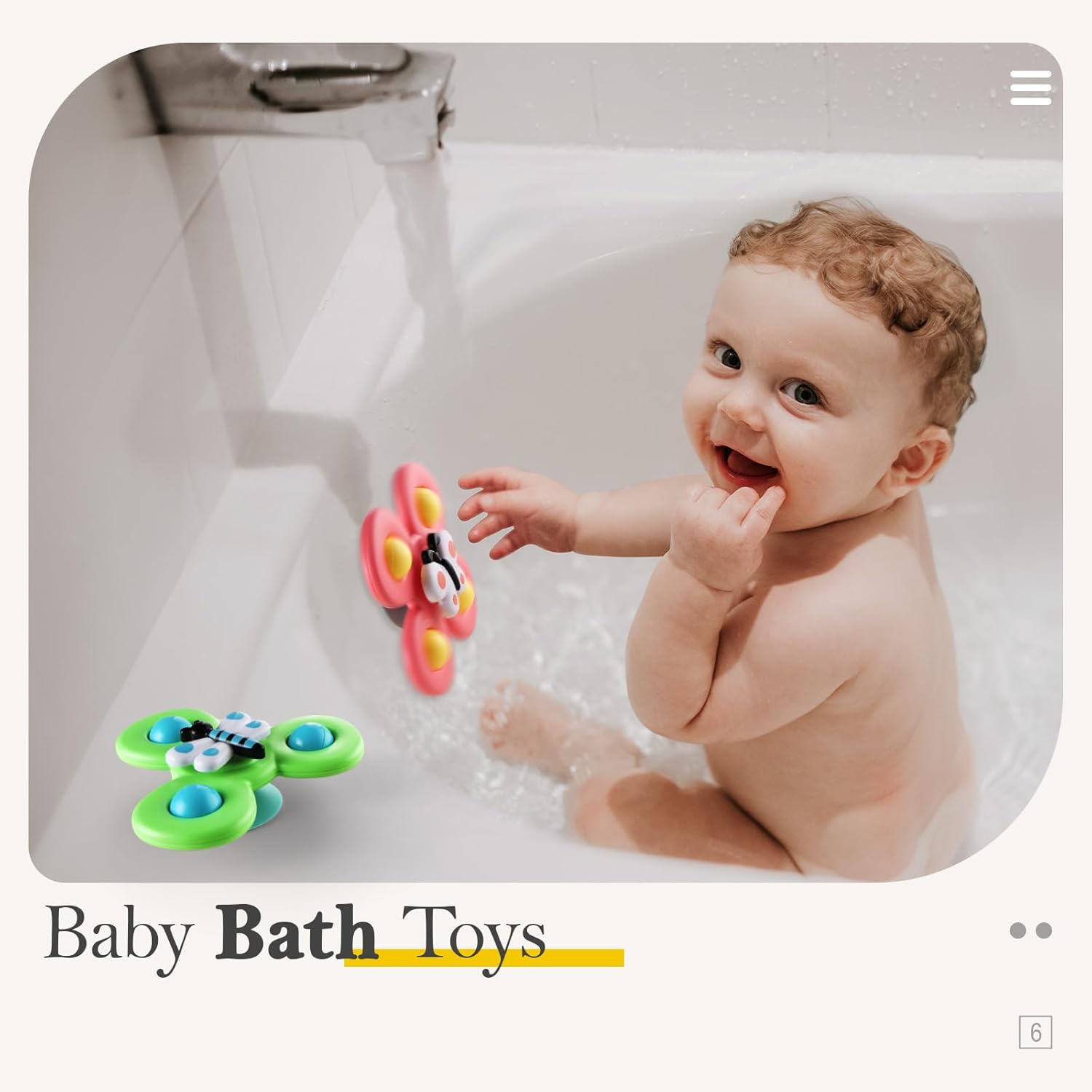 ALASOU 3PCS Suction Cup Spinner Toys for 1 Year Old Boy Girl|Spinning Tops Bath Toys for Kids Ages