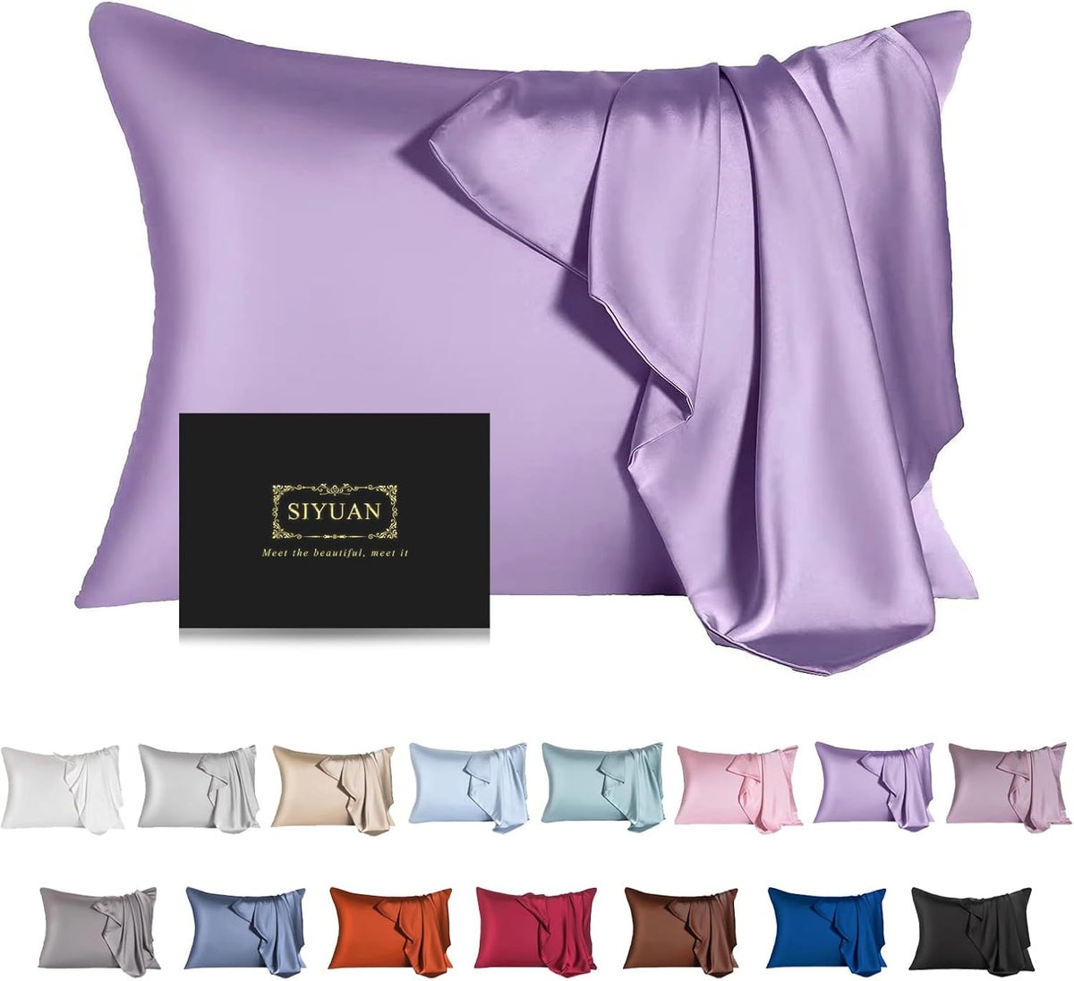 Mulberry Silk Pillowcase for Hair and Skin,Queen Size Cooling Silk Pillow Case with Hidden