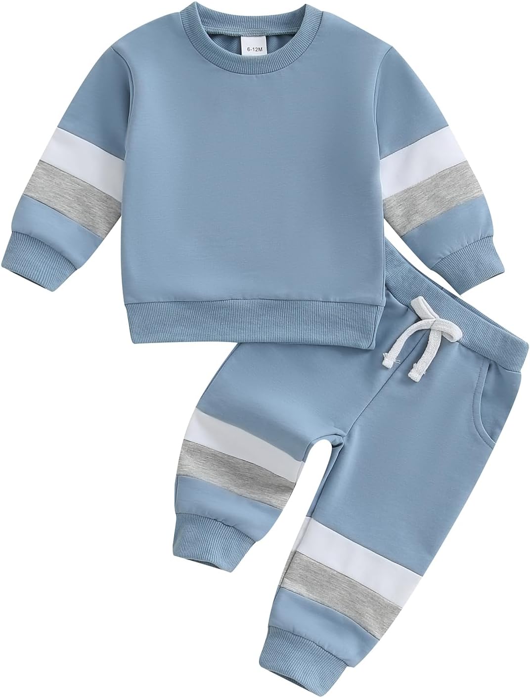 Kupretty Toddler Baby Boy Fall Winter Clothes Color Block Long Sleeve Sweatshirt Pullover Tops +