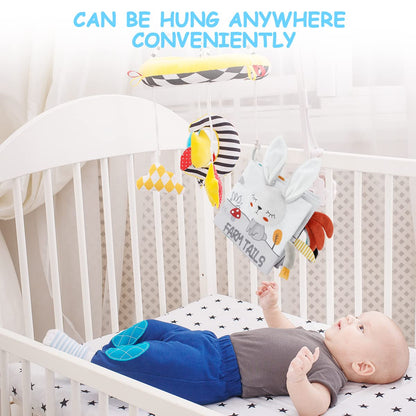 Vicloon Cloth Books, 3D Touch and Feel High Contrast Cloth Book, Baby Books Toys for Baby 0-12