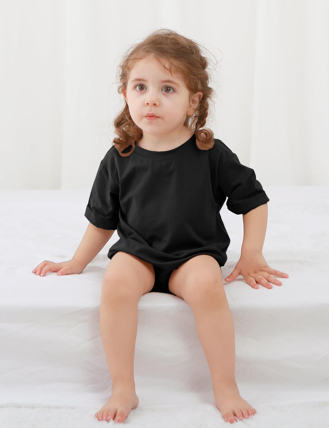 Jimonda Baby Bubble Romper Boy Girl Solid Color T-Shirt Outfits Short Sleeve Bodysuit Organic