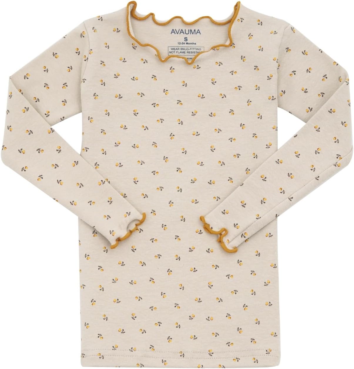 AVAUMA Baby Boy Girl Pajama Set 6M-7T Kids Cute Toddler Snug fit Flower Pattern Design Pjs Cotton