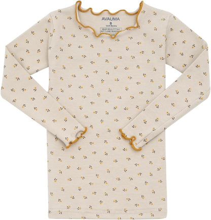 AVAUMA Baby Boy Girl Pajama Set 6M-7T Kids Cute Toddler Snug fit Flower Pattern Design Pjs Cotton