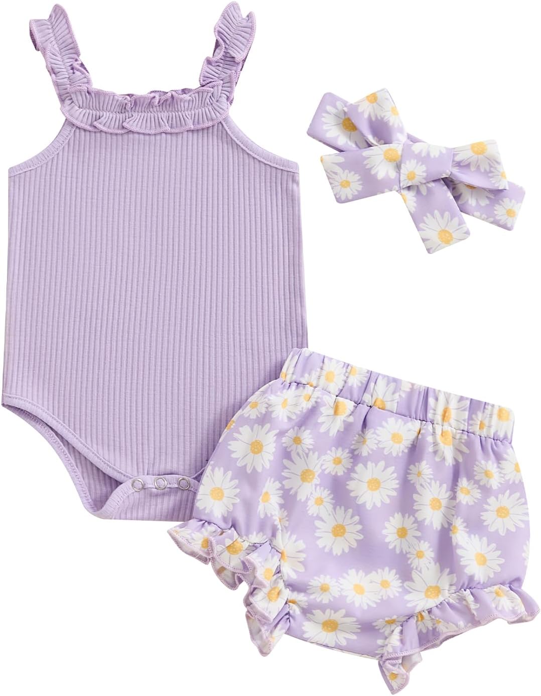 fhutpw Baby Girl Clothes Summer Cute Outfits 3 6 12 18 Months Spaghetti Strap Romper & Floarl