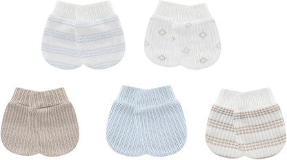 Newborn Baby Boy Girl Caps Mittens Socks Set Cotton Baby Essentials Accessories (Hats+Gloves+Socks)