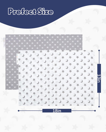 ALVABABY Toddler Pillowcases 2 Pack Organic Cotton Kids Pillow Cover Fit 13"x 18" or 12"x23"