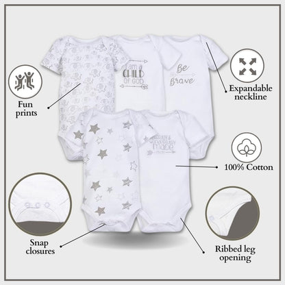 Miracle Baby 5-Pack Bodysuits