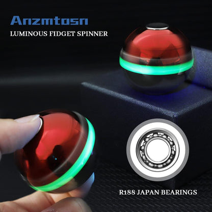 Cool Shpere Fidget Spinners for Kids Adults, Magic Orb Hand Finger Spinner Glow in The Dark, Metal