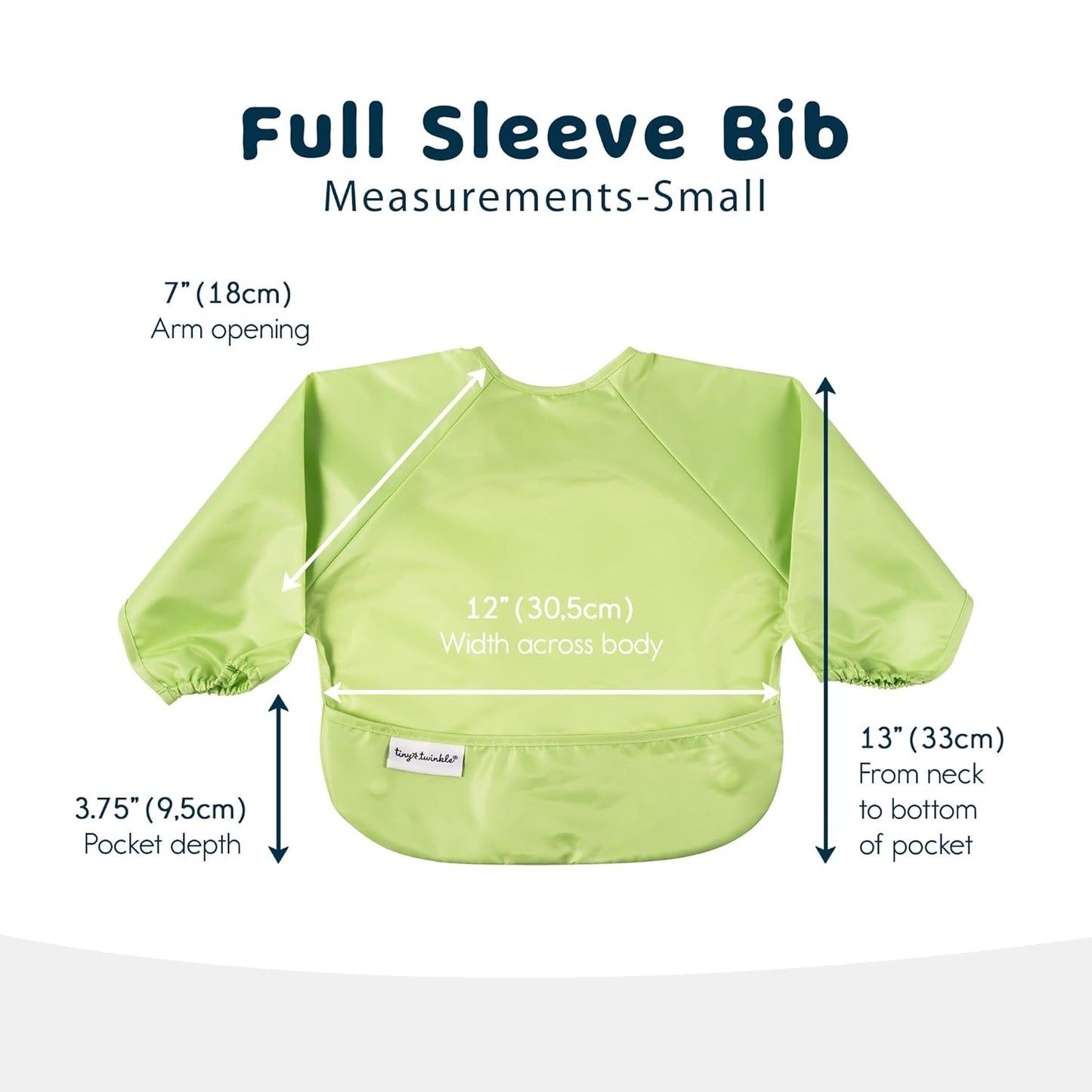 Tiny Twinkle Mess Proof Baby Bibs | 2-Pack Waterproof Smock Baby Bibs for Eating | Machine Washable