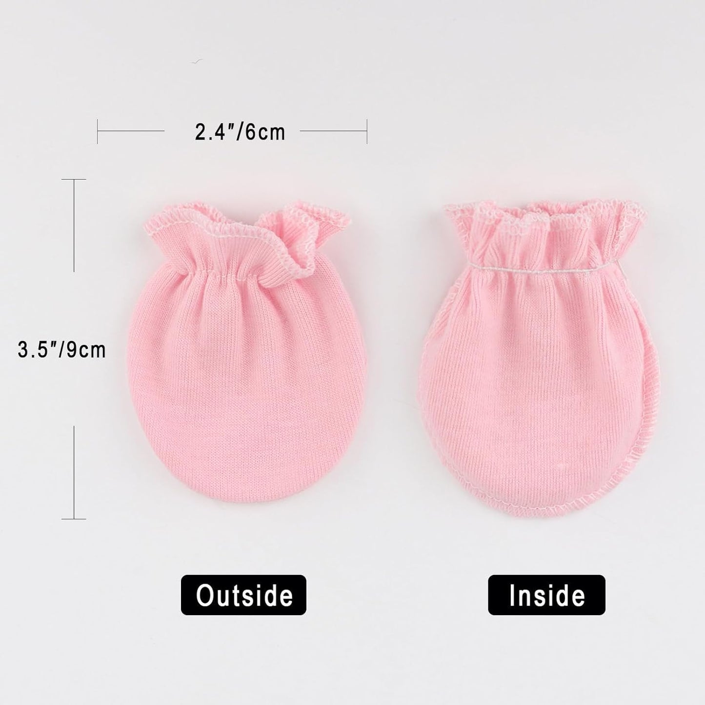 BQUBO Newborn Infant Toddler Mittens No Scratch Cotton Elastic Wrist Gloves Hypoallergenic for 0-6