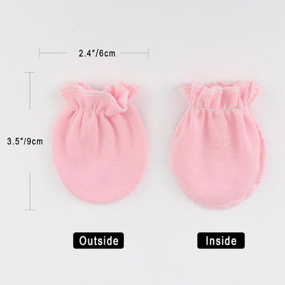 BQUBO Newborn Infant Toddler Mittens No Scratch Cotton Elastic Wrist Gloves Hypoallergenic for 0-6