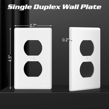 Decorator Wall Plate 1-Gang Duplex Electrical Outlet Cover Plates,Unbreakable Polycarbonate