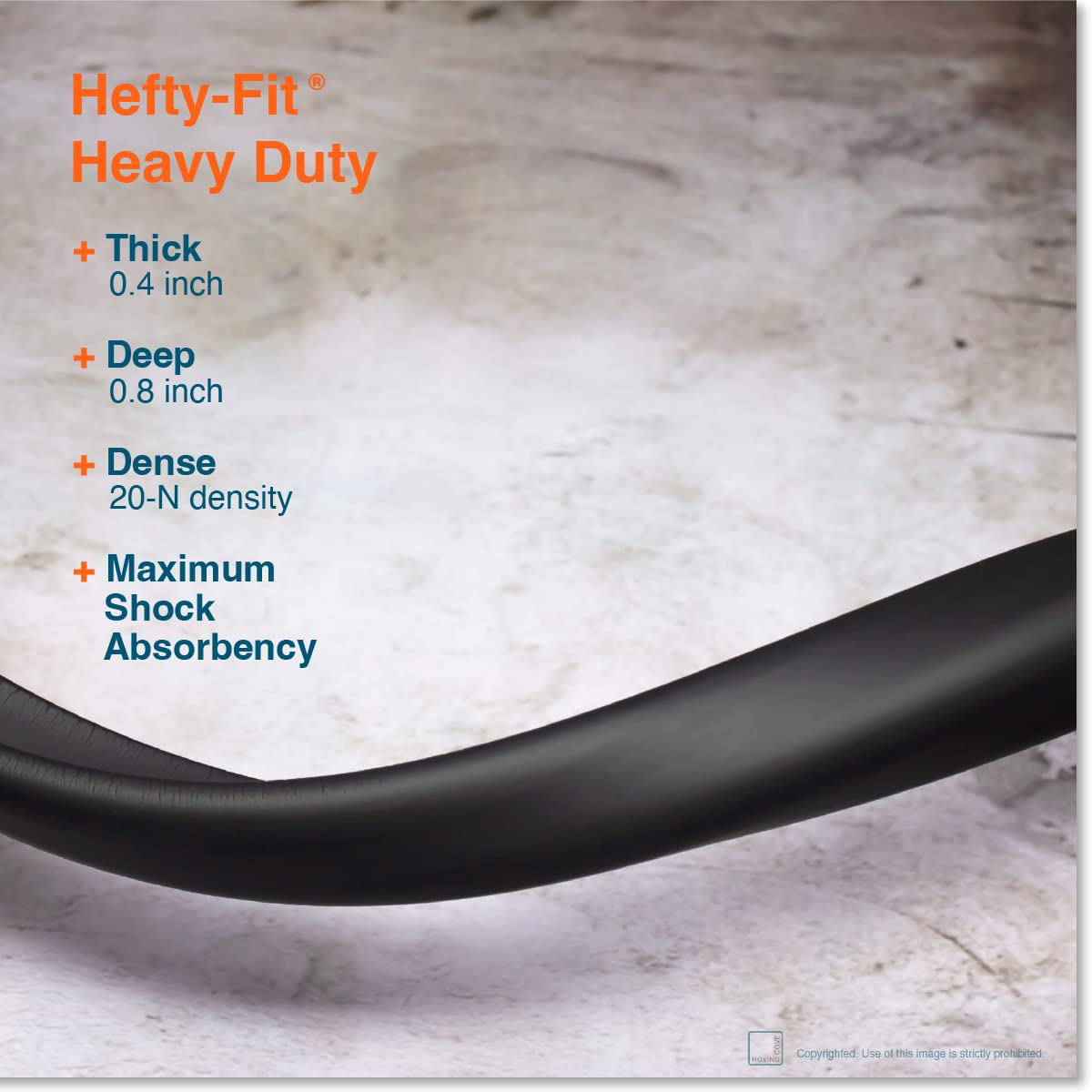 Roving Cove HeftyFit Edge Protector for Baby Proofing (9ft Large Edge Only), Heavy-Duty Soft Rubber