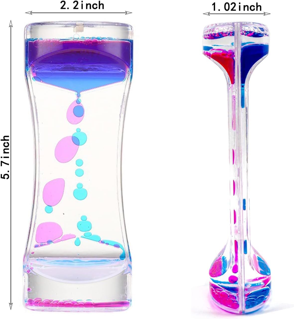 3 Pack Calming Liquid Motion Bubbler, Hourglass Type Bubbler Timer Sensory Toys for Children with