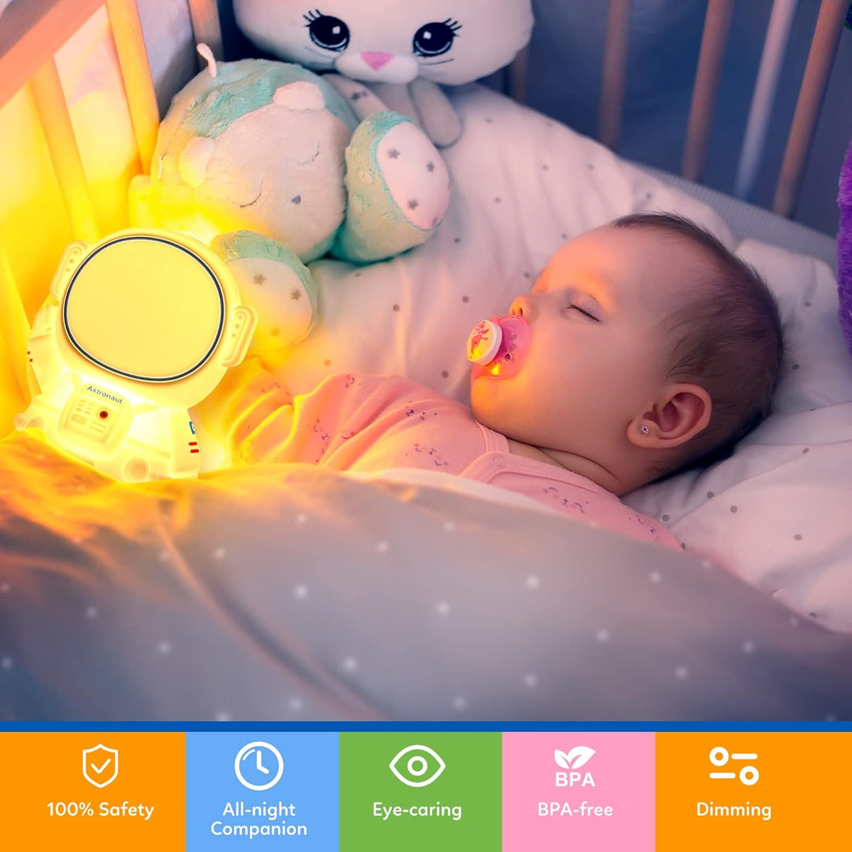 Astronaut Night Light for Kids Room Night Lamp Children Toddler Room Decor Silicone Baby Nursery