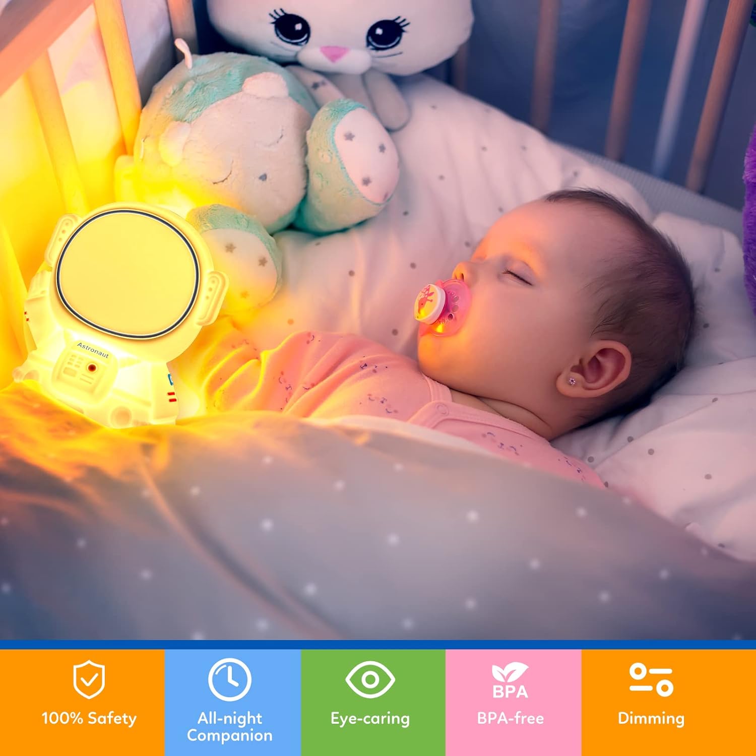 Astronaut Night Light for Kids Room Night Lamp Children Toddler Room Decor Silicone Baby Nursery