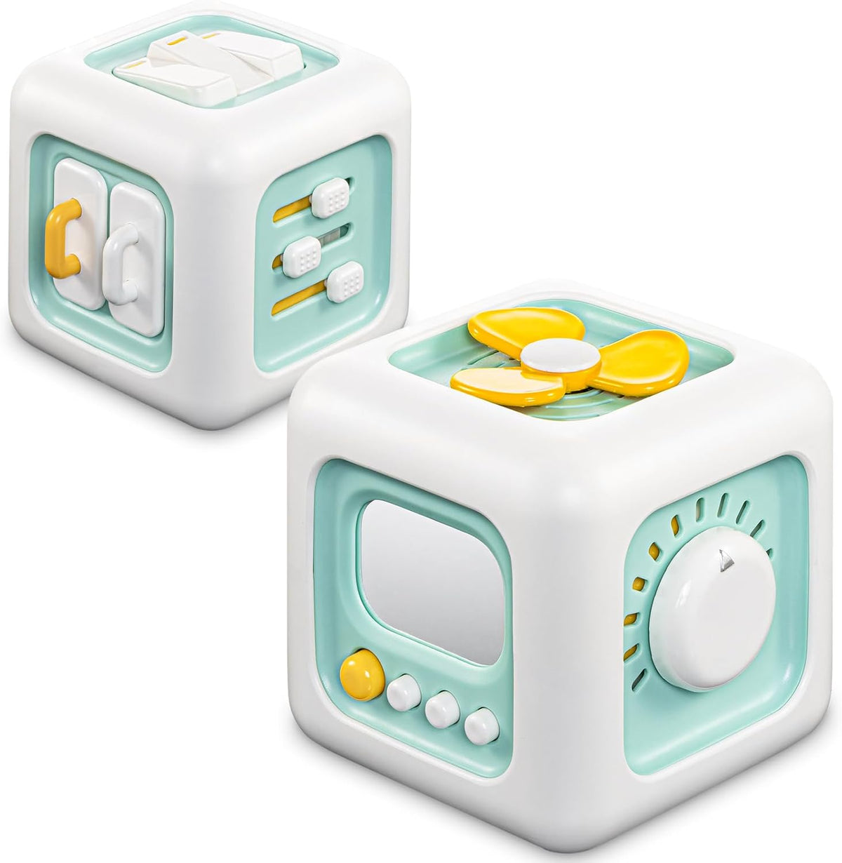 Busy Cube Toy, Sensory Toys for Toddlers 1-3, Baby Car Seat Toys 12-18 Months, Toddler Airplane