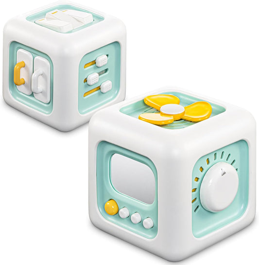 Busy Cube Toy, Sensory Toys for Toddlers 1-3, Baby Car Seat Toys 12-18 Months, Toddler Airplane
