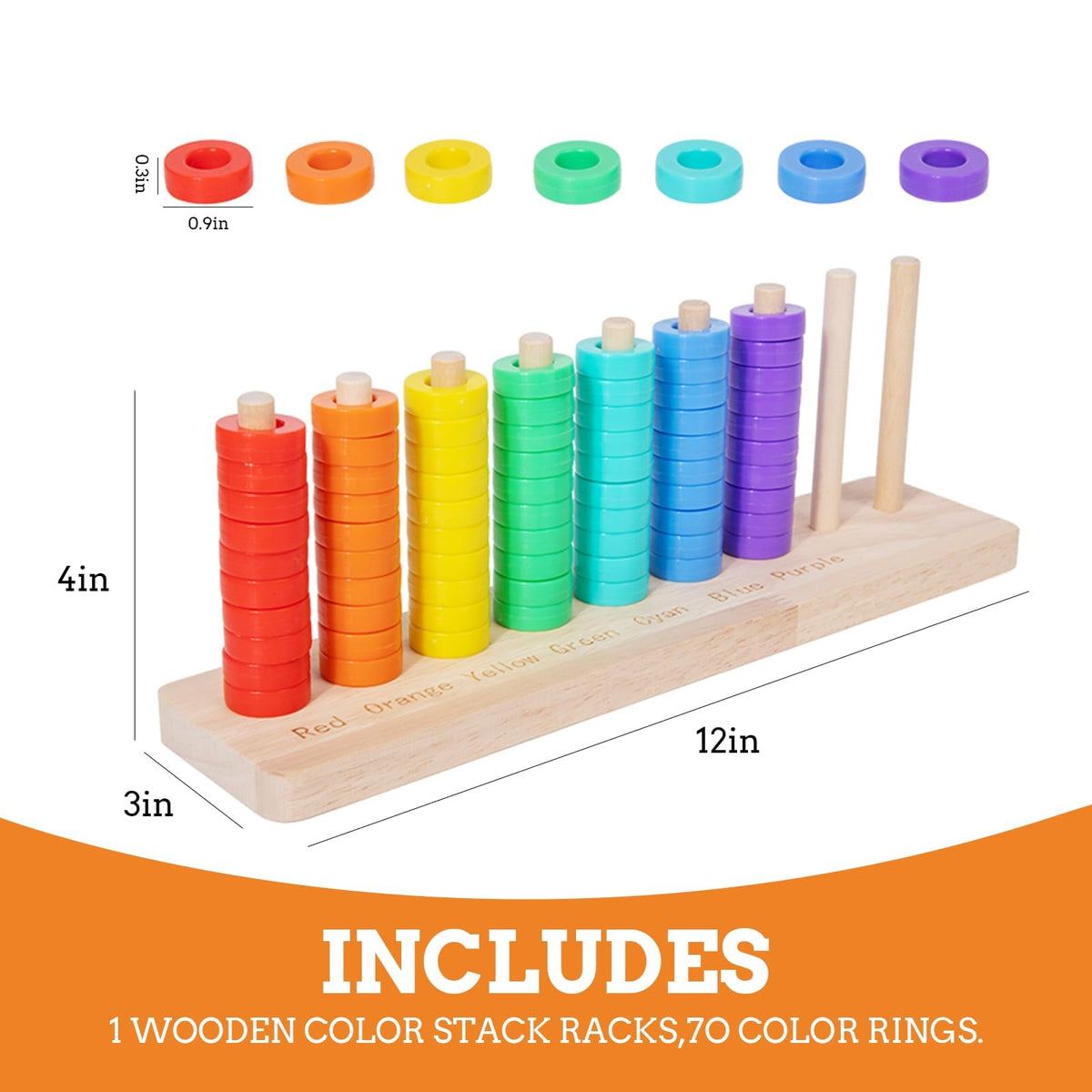Trozihn Color Stack Challenge Game, Sorting & Stacking Toys for Toddlers