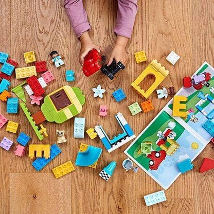 LEGO DUPLO Classic Deluxe Brick Box 10914 Starter Set - Features Storage Box, Bricks, Duplo