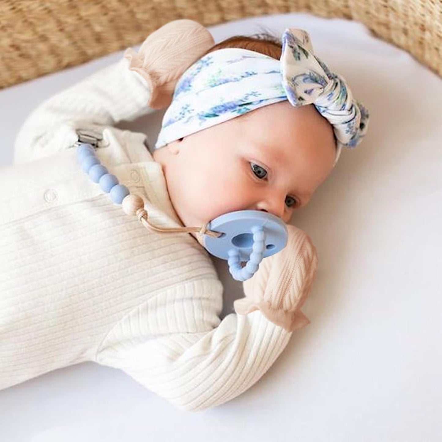 Newborn Baby Mittens No Scratch Cotton Elastic Wrist Gloves Infant Toddler Mittens for Baby Boy