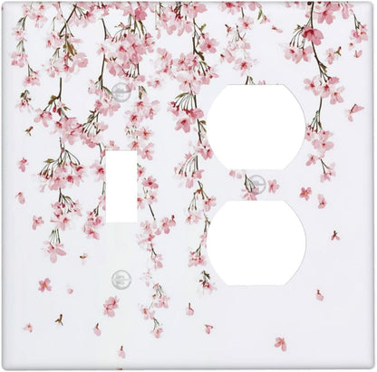 Wallplates Sakura Plant Floral Pink Flowers 1 Toggle 1 Duplex Switch Plate Electrical Gfci