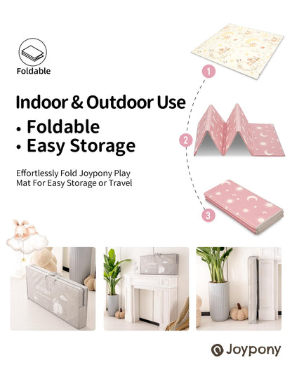 Baby Play Mat 71x59 Inches, Foldable Play Mats for Babies and Toddlers, Waterproof & Anti-Slip