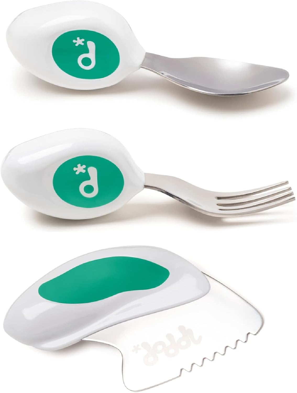 doddl Toddler Utensils, Ergonomic Fork Spoon and Knife Set for Self Feeding, Stainless Steel