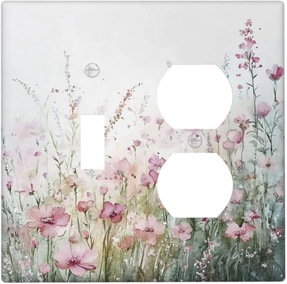 Wallplates Wildflower Botanical Watercolor Floral 1 Toggle 1 Duplex Switch Plate Electrical Gfci