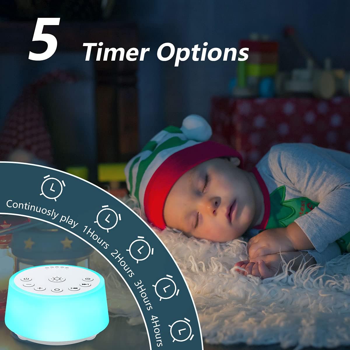 Color Noise Sound Machines with 10 Colors Night Light 25 Soothing Sounds and Sleep White Noise