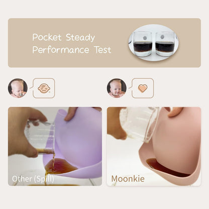 Moonkie Silicone Baby Bibs Set Of 2 | BPA Free Waterproof | Soft Flexible Silicone Bibs for Babies
