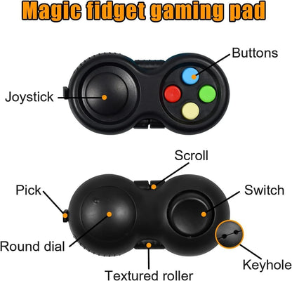 Sensory Fidget Toys Set 6 Pack with Infinity Cube, Magnetic Rings, Fidget Gaming Pad, Flippy Chain