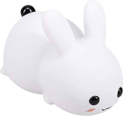 QANYI Kawaii Bunny Night Lights for Kids, 7 Color Light Silicone for Baby Nursery, Portable USB