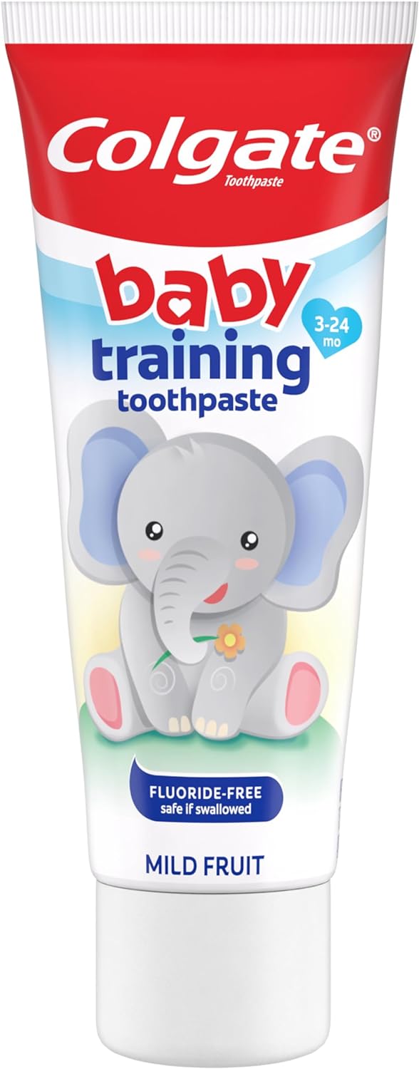 Colgate Baby Toothpaste and Toothbrush Kit, Mild Fruit Flavor, for Ages 3-24 Months