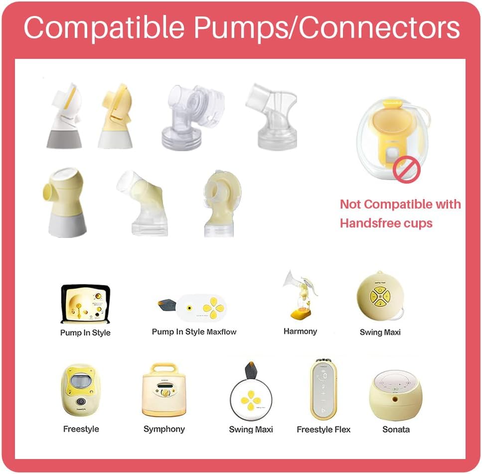 17mm Oval Flanges Shields Compatible with Medela Pumps, Replacement Parts for Pump in Style