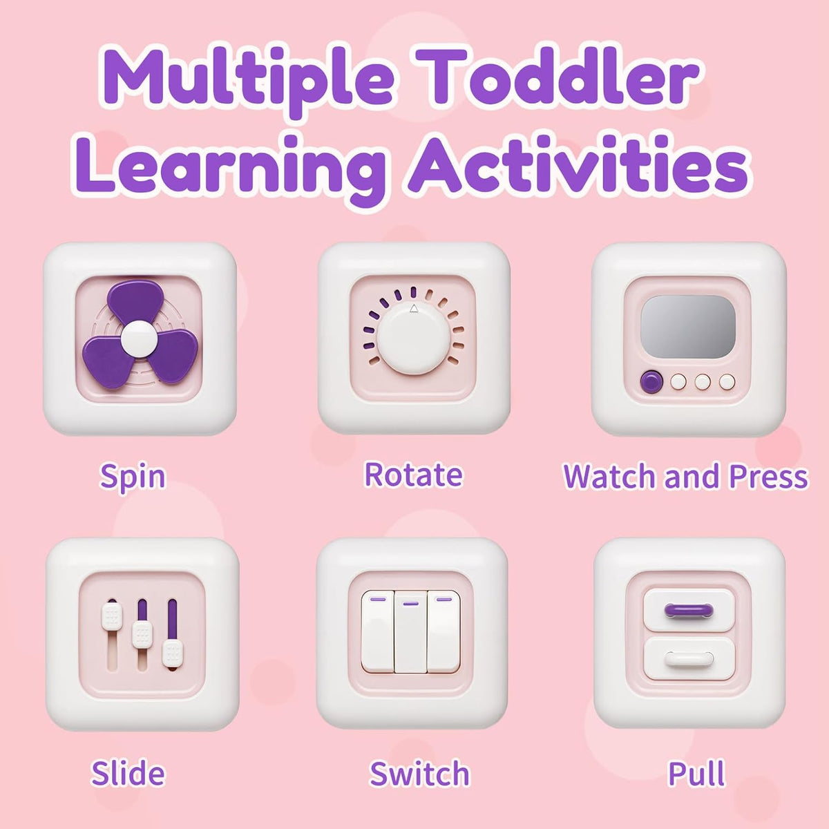 Busy Cube Toys for 1 Year Old Girl Gifts, Montessori for Baby Girl, Travel Sensory Toys for