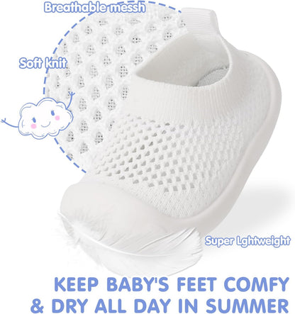 Baby Walking Shoes Toddler Girl Boy Soft Sole Breathable Mesh Slip on Summer Wide Shoes Infant
