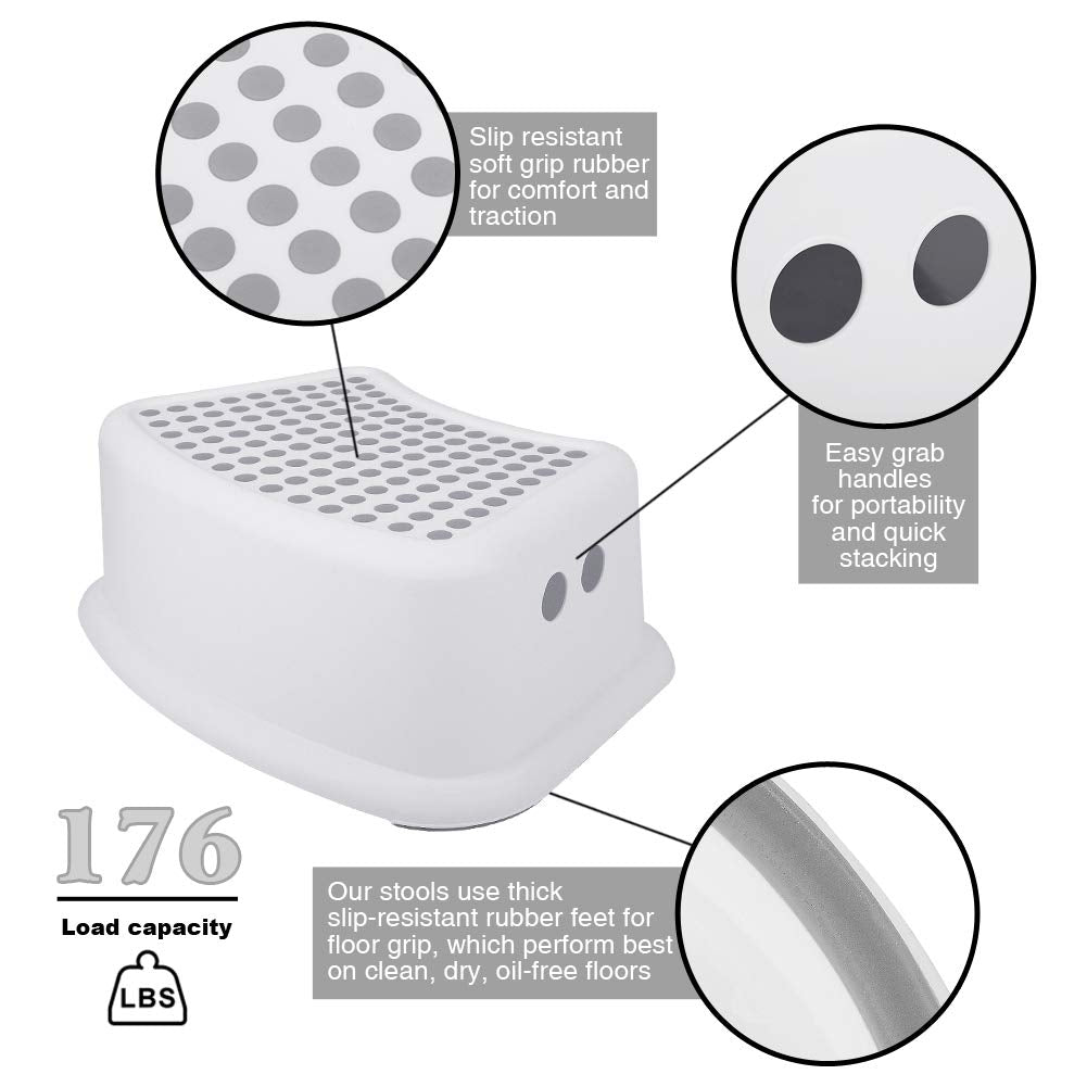 Step Stool for Kids (2 Pack), Toddlers Stool for Potty Training, Bathroom, Kitchen, Bedroom, Toy