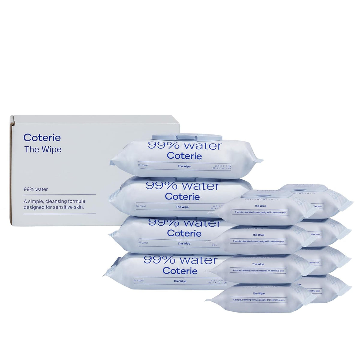 Coterie Baby Wipes for Sensitive Skin, Plant-Based & Plastic-Free Fibers, 99% Water